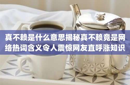 真不赖是什么意思揭秘真不赖竟是网络热词含义令人震惊网友直呼涨知识