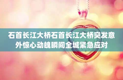 石首长江大桥石首长江大桥突发意外惊心动魄瞬间全城紧急应对