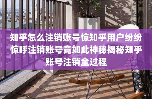 知乎怎么注销账号惊知乎用户纷纷惊呼注销账号竟如此神秘揭秘知乎账号注销全过程