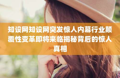 知设网知设网突发惊人内幕行业颠覆性变革即将来临揭秘背后的惊人真相