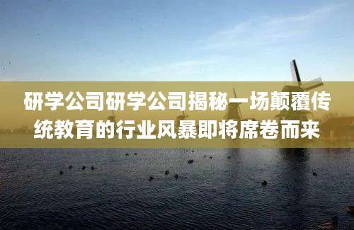 研学公司研学公司揭秘一场颠覆传统教育的行业风暴即将席卷而来