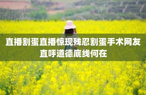 直播割蛋直播惊现残忍割蛋手术网友直呼道德底线何在