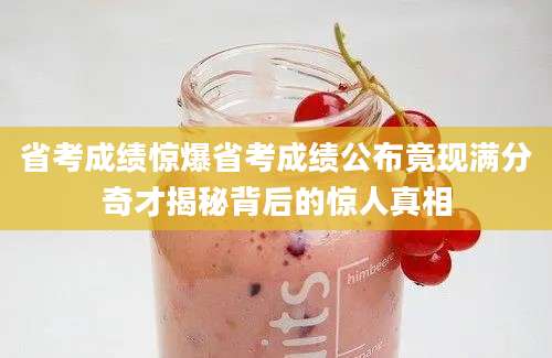 省考成绩惊爆省考成绩公布竟现满分奇才揭秘背后的惊人真相