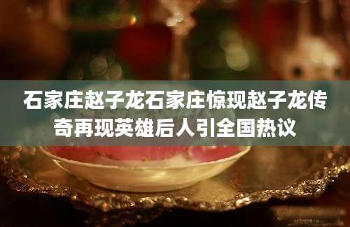 石家庄赵子龙石家庄惊现赵子龙传奇再现英雄后人引全国热议