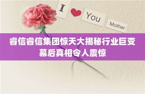 睿信睿信集团惊天大揭秘行业巨变幕后真相令人震惊