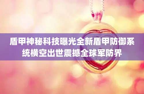 盾甲神秘科技曝光全新盾甲防御系统横空出世震撼全球军防界