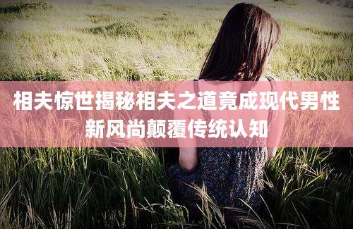 相夫惊世揭秘相夫之道竟成现代男性新风尚颠覆传统认知
