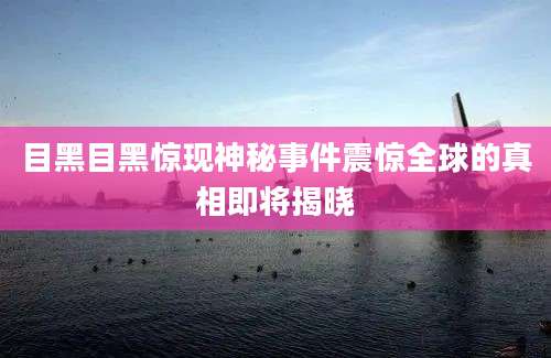 目黑目黑惊现神秘事件震惊全球的真相即将揭晓