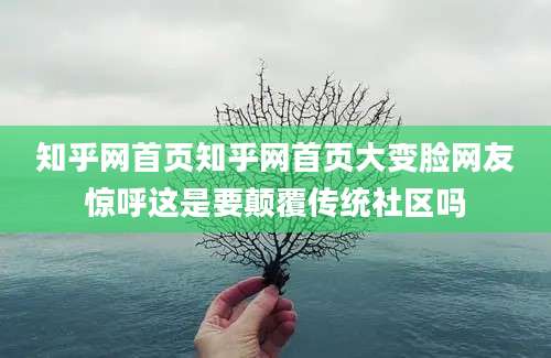 知乎网首页知乎网首页大变脸网友惊呼这是要颠覆传统社区吗