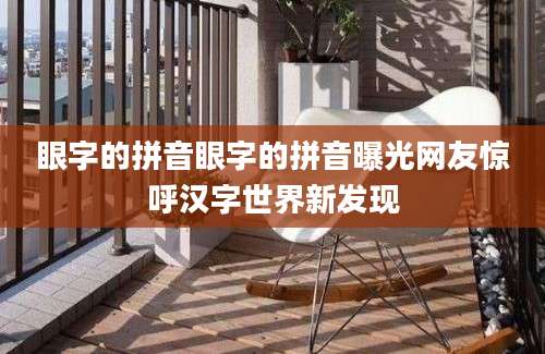 眼字的拼音眼字的拼音曝光网友惊呼汉字世界新发现