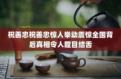祝善忠祝善忠惊人举动震惊全国背后真相令人瞠目结舌