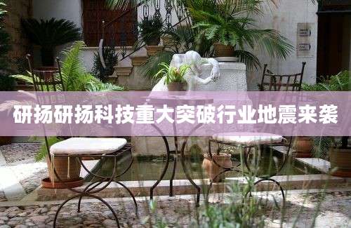 研扬研扬科技重大突破行业地震来袭