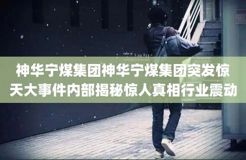 神华宁煤集团神华宁煤集团突发惊天大事件内部揭秘惊人真相行业震动