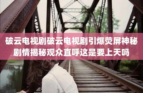 破云电视剧破云电视剧引爆荧屏神秘剧情揭秘观众直呼这是要上天吗