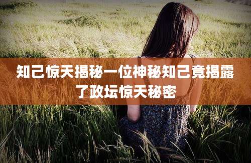 知己惊天揭秘一位神秘知己竟揭露了政坛惊天秘密