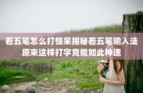 看五笔怎么打惊呆揭秘看五笔输入法原来这样打字竟能如此神速