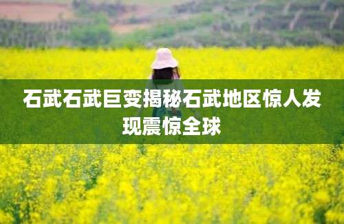 石武石武巨变揭秘石武地区惊人发现震惊全球