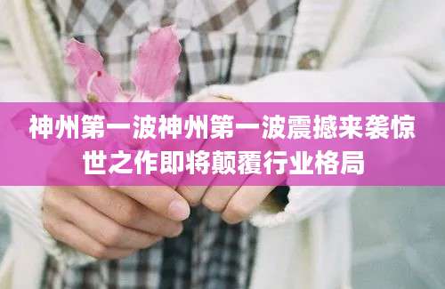 神州第一波神州第一波震撼来袭惊世之作即将颠覆行业格局