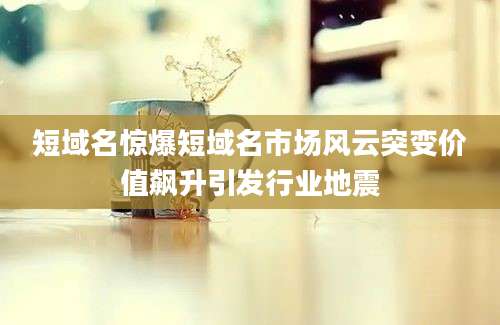 短域名惊爆短域名市场风云突变价值飙升引发行业地震