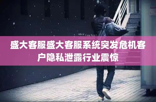 盛大客服盛大客服系统突发危机客户隐私泄露行业震惊