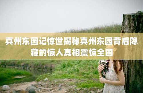 真州东园记惊世揭秘真州东园背后隐藏的惊人真相震惊全国