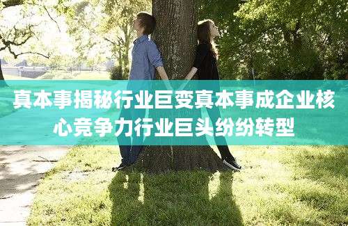 真本事揭秘行业巨变真本事成企业核心竞争力行业巨头纷纷转型