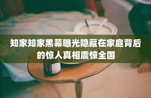 知家知家黑幕曝光隐藏在家庭背后的惊人真相震惊全国