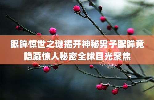 眼眸惊世之谜揭开神秘男子眼眸竟隐藏惊人秘密全球目光聚焦