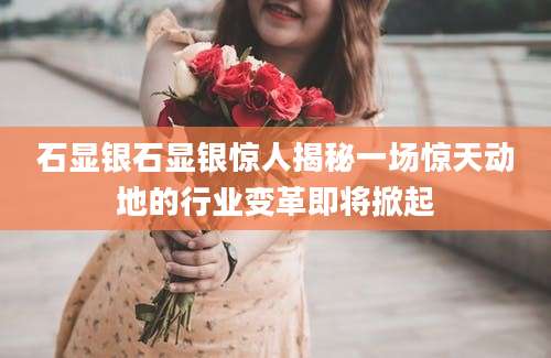 石显银石显银惊人揭秘一场惊天动地的行业变革即将掀起