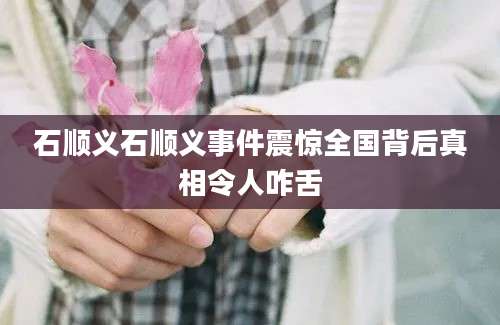 石顺义石顺义事件震惊全国背后真相令人咋舌