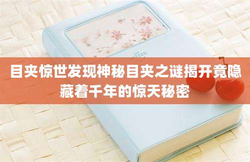 目夹惊世发现神秘目夹之谜揭开竟隐藏着千年的惊天秘密