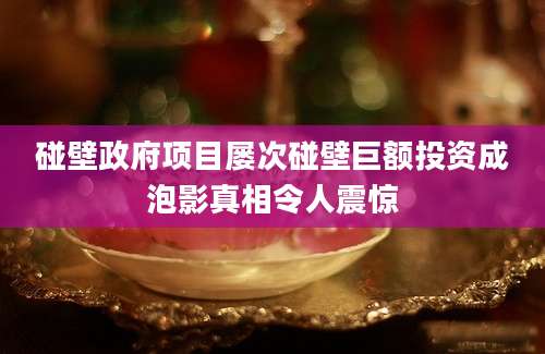 碰壁政府项目屡次碰壁巨额投资成泡影真相令人震惊