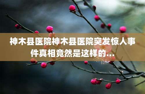 神木县医院神木县医院突发惊人事件真相竟然是这样的...