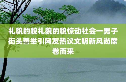 礼貌的貌礼貌的貌惊动社会一男子街头善举引网友热议文明新风尚席卷而来