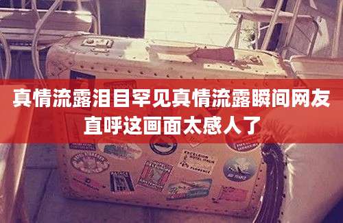 真情流露泪目罕见真情流露瞬间网友直呼这画面太感人了