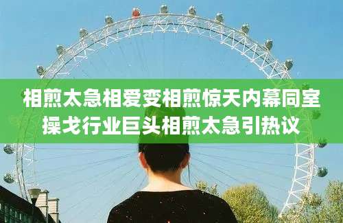 相煎太急相爱变相煎惊天内幕同室操戈行业巨头相煎太急引热议
