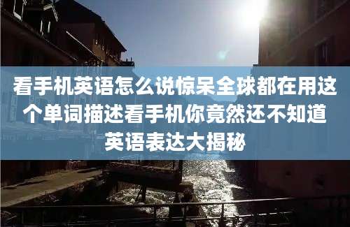 看手机英语怎么说惊呆全球都在用这个单词描述看手机你竟然还不知道英语表达大揭秘