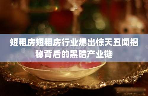短租房短租房行业爆出惊天丑闻揭秘背后的黑暗产业链