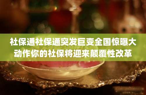 社保通社保通突发巨变全国惊曝大动作你的社保将迎来颠覆性改革