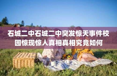 石城二中石城二中突发惊天事件校园惊现惊人真相真相究竟如何