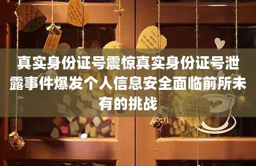 真实身份证号震惊真实身份证号泄露事件爆发个人信息安全面临前所未有的挑战
