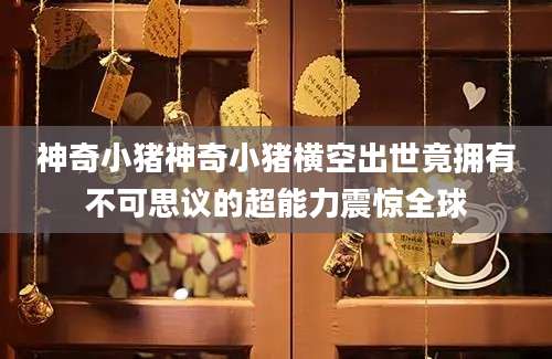 神奇小猪神奇小猪横空出世竟拥有不可思议的超能力震惊全球