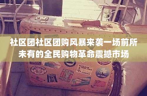 社区团社区团购风暴来袭一场前所未有的全民购物革命震撼市场