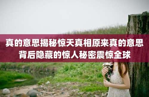 真的意思揭秘惊天真相原来真的意思背后隐藏的惊人秘密震惊全球