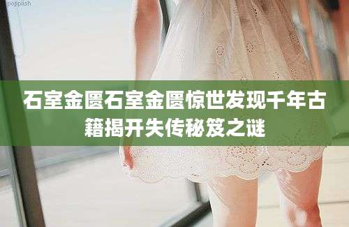 石室金匮石室金匮惊世发现千年古籍揭开失传秘笈之谜