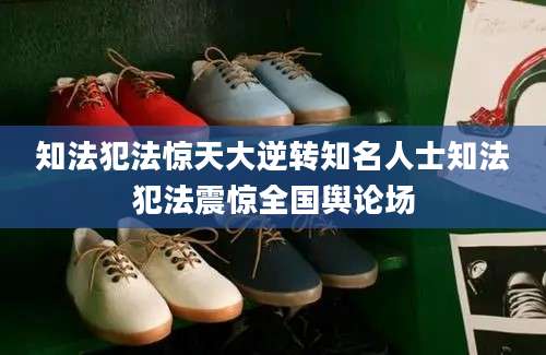 知法犯法惊天大逆转知名人士知法犯法震惊全国舆论场