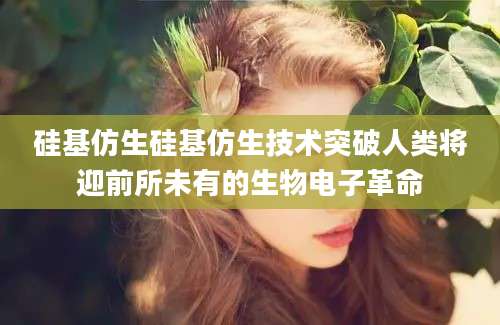 硅基仿生硅基仿生技术突破人类将迎前所未有的生物电子革命