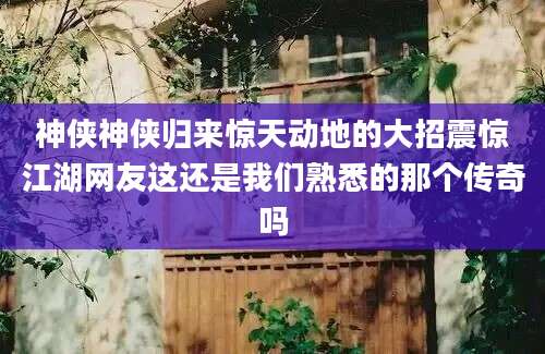 神侠神侠归来惊天动地的大招震惊江湖网友这还是我们熟悉的那个传奇吗