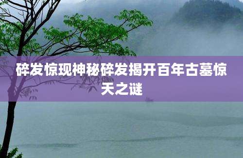 碎发惊现神秘碎发揭开百年古墓惊天之谜