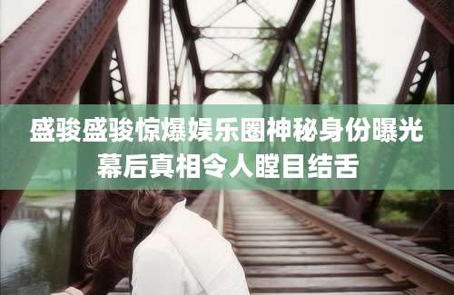 盛骏盛骏惊爆娱乐圈神秘身份曝光幕后真相令人瞠目结舌